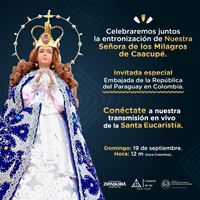 Se prepara fiesta paraguaya en Colombia para la entronización de la Virgen de Caacupé en la Catedral de Sal de Zipaquirá