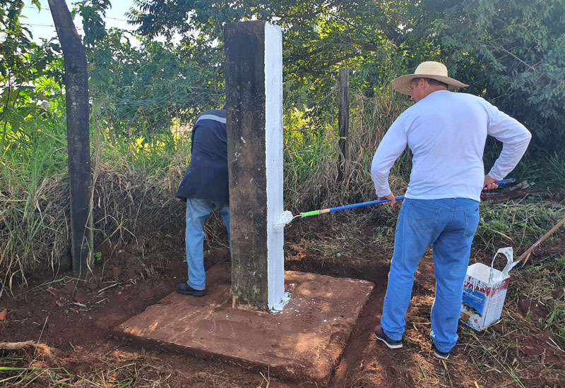 Sub Comisión Mixta de Límites realiza reparación y mantenimiento de hitos en la frontera seca con Brasil