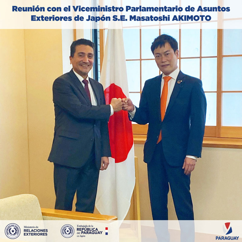 Cooperación, candidaturas y relaciones económicas entre Japón y Paraguay fueron temas abordados entre embajador paraguayo y viceministro parlamentario
