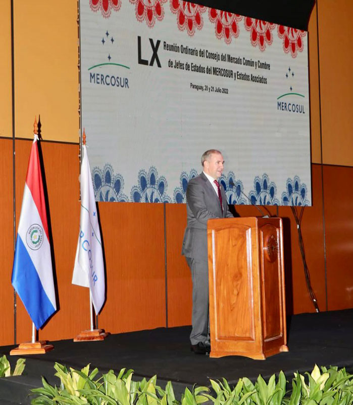 Canciller Arriola habilitó el Centro Internacional de Prensa de la Cumbre del Mercosur y la reunión de Prosur
