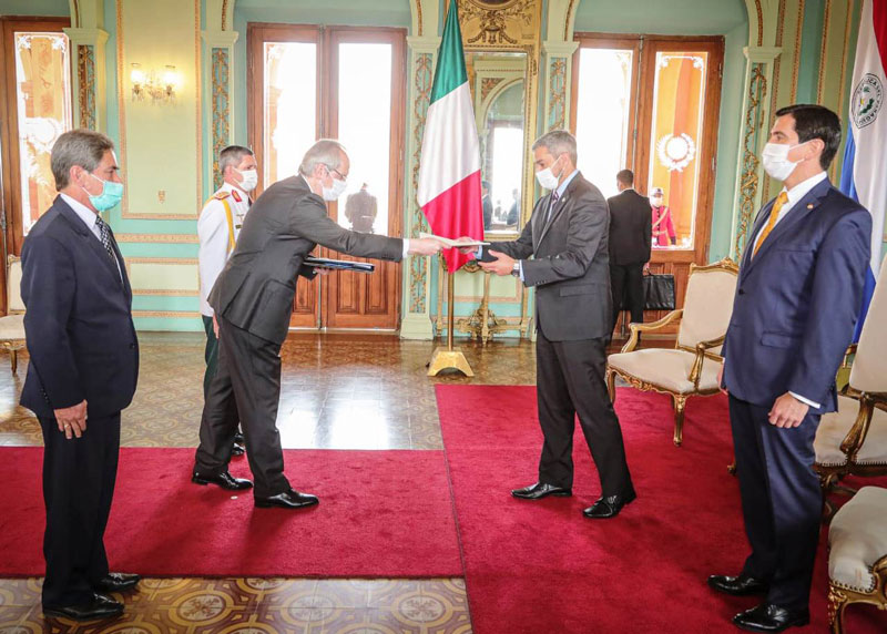 Presidente Abdo recibió cartas credenciales de los nuevos embajadores de Alemania e Italia 