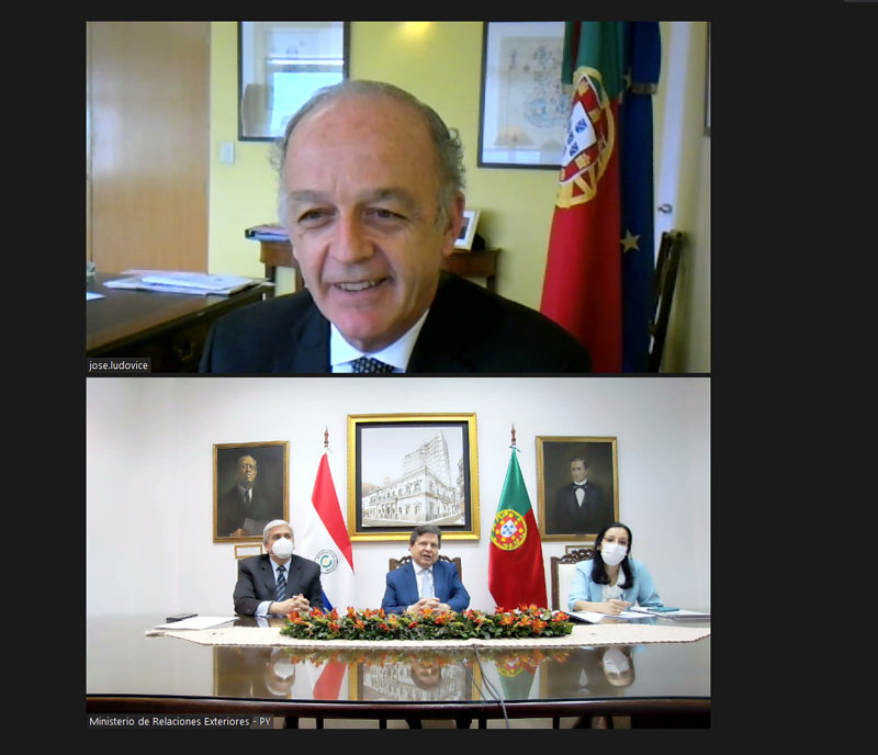 El canciller Acevedo recibió las copias de cartas credenciales del embajador de Portugal