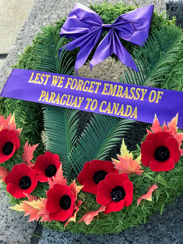 Embajada en Canadá participa del “Día del Recuerdo”