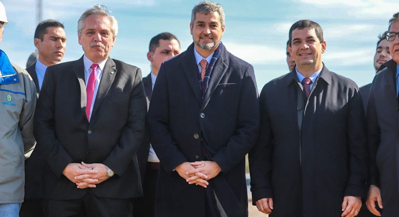 Presidentes de Paraguay y Argentina verificaron avance de obras para maquinización del Brazo Aña Cuá