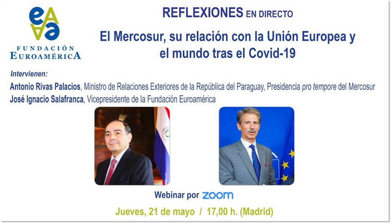 Canciller Rivas Palacios participará en debate virtual sobre Mercosur-UE y la COVID-19