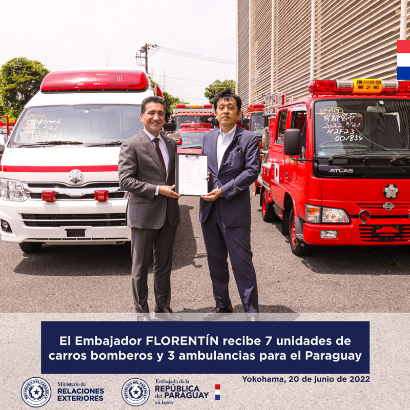 Asociación de Bomberos del Japón realiza donativos para cuerpos de bomberos de Paraguay