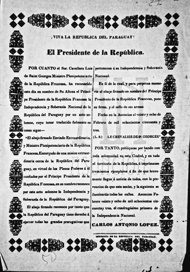 Conmemoración de los 170 años de las relaciones diplomáticas entre Paraguay y Francia