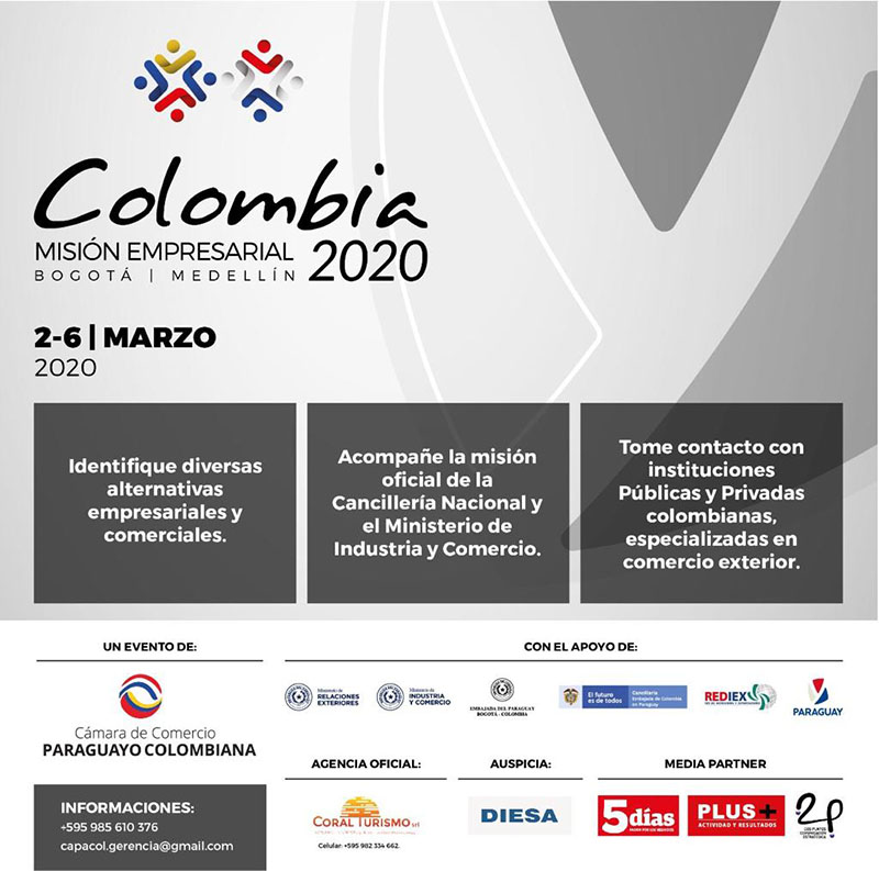 Misión empresarial va a Colombia para atraer inversiones y profundizar el comercio bilateral