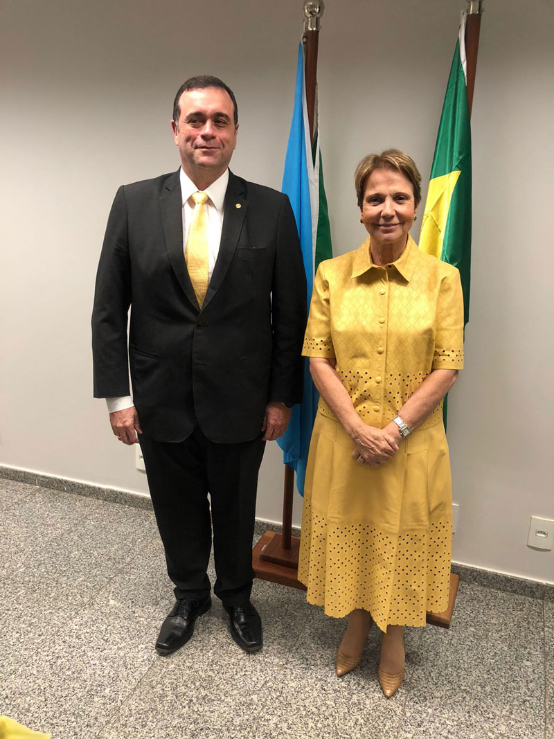 Embajador paraguayo realiza visita a Senadora del Brasil para conversar sobre infraestructura, conectividad y obras