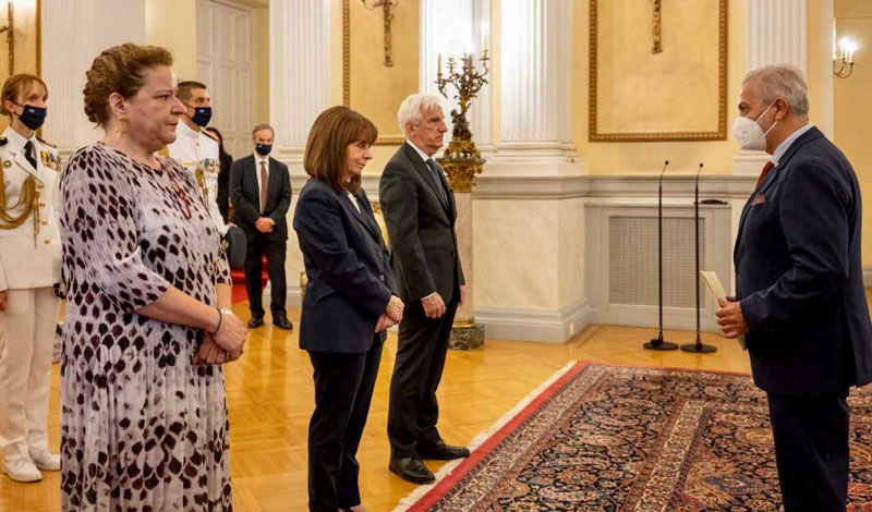 Embajador Melgarejo presentó cartas credenciales a la presidenta de la República Helénica