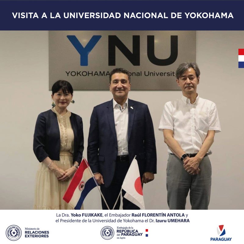 Embajador paraguayo visita Universidad Nacional de Yokohama para conversar sobre intercambio universitario y desarrollo social
