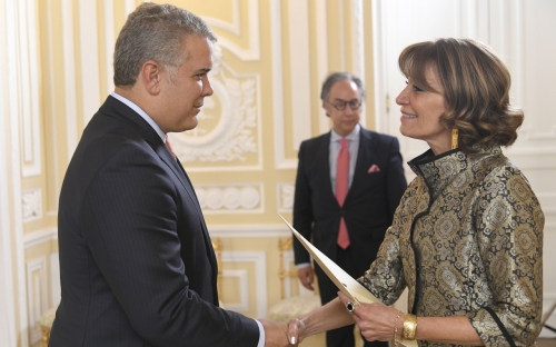 Embajadora Sophía López Garelli presentó sus cartas credenciales al Presidente de Colombia