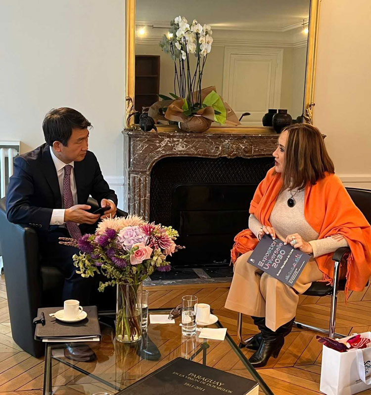 Embajadora de Paraguay en Francia recibió la visita de cortesía del embajador de Corea en Francia